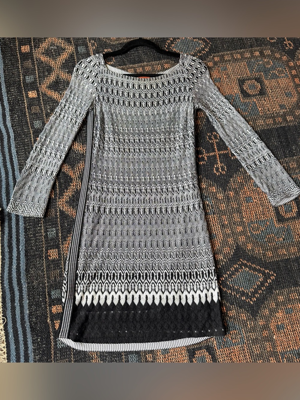 Missoni Black and White Long Sleeve Knit Dress Sz 38 (SM)